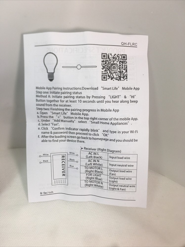 Fan Lamp Remote Controller