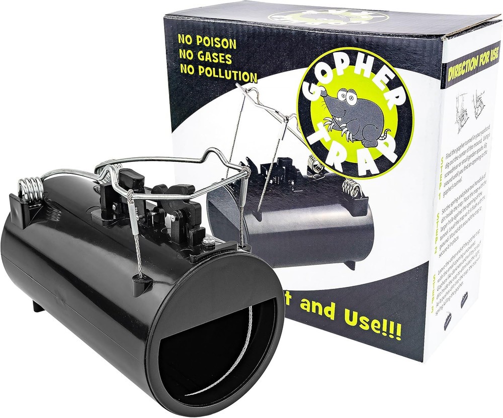 Gopher Trap Black Hole – Pocket Gopher & Yard Mole Tunnel Trap – Easy-Set Reusab