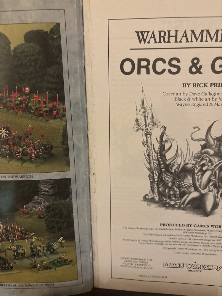 Warhammer Orcs & Goblins Army Book 1993 GW Fantasy OOP