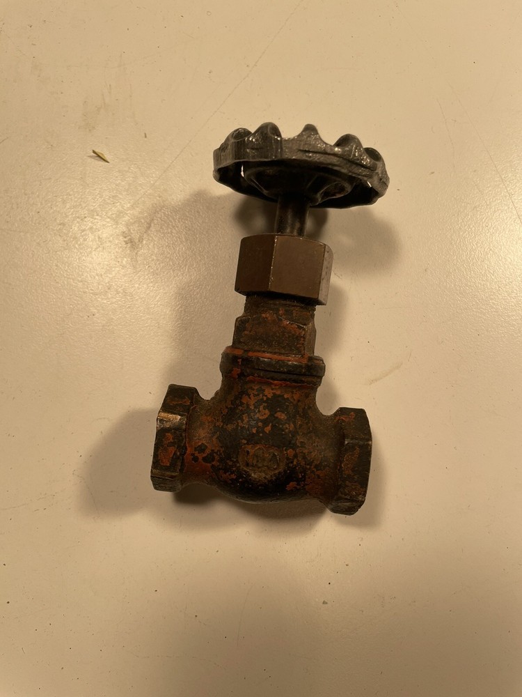 Vintage Half Inch Solid Brass Control Valve, Steam Punk, Industrial.