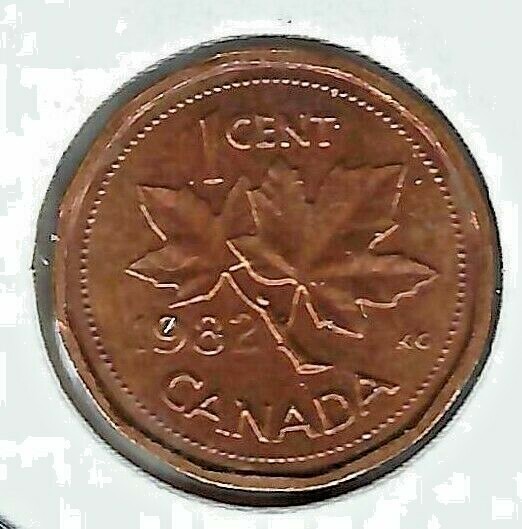 1982 Canadian Uncirculated One Cent Elizabeth II Coin!