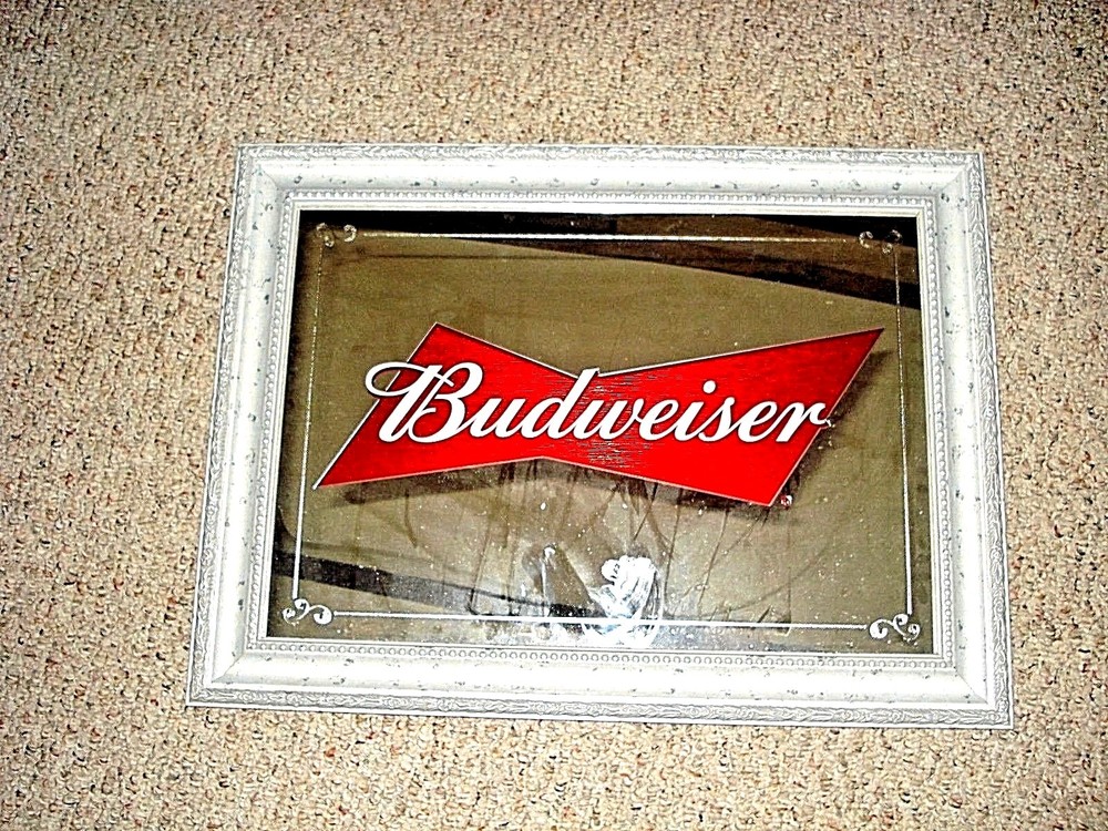 BUDWEISER ICONIC REFRESH SM SILVER FRAMED MIRROR