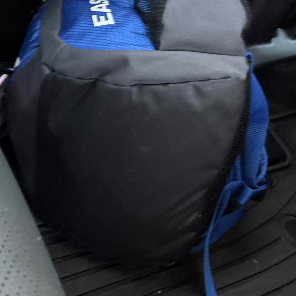 Easton Blue Black Baseball Backpack Polyester Adjustable Strap Zip Closure