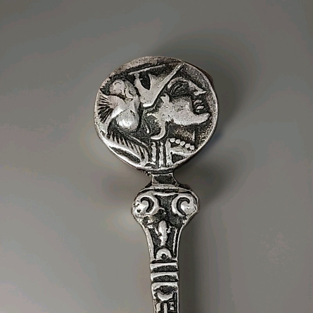 4.5” Athens Greece 800 Silver Souvenir Spoon.
