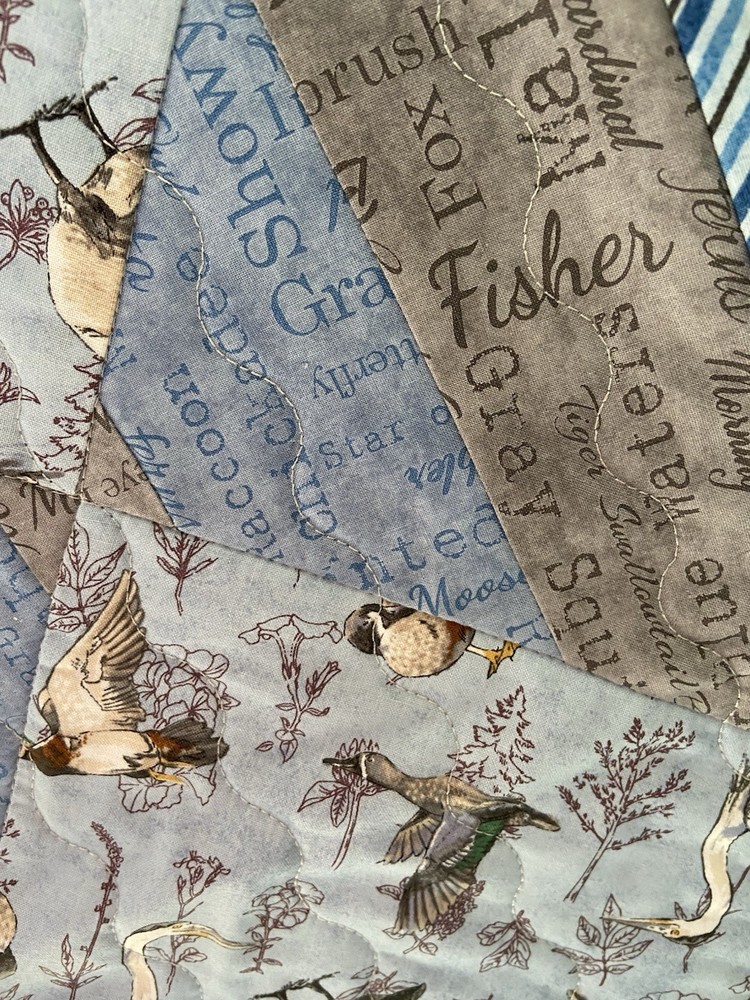 Handmade Quilted Table Runner ~ Ducks ~ Loons ~ Words