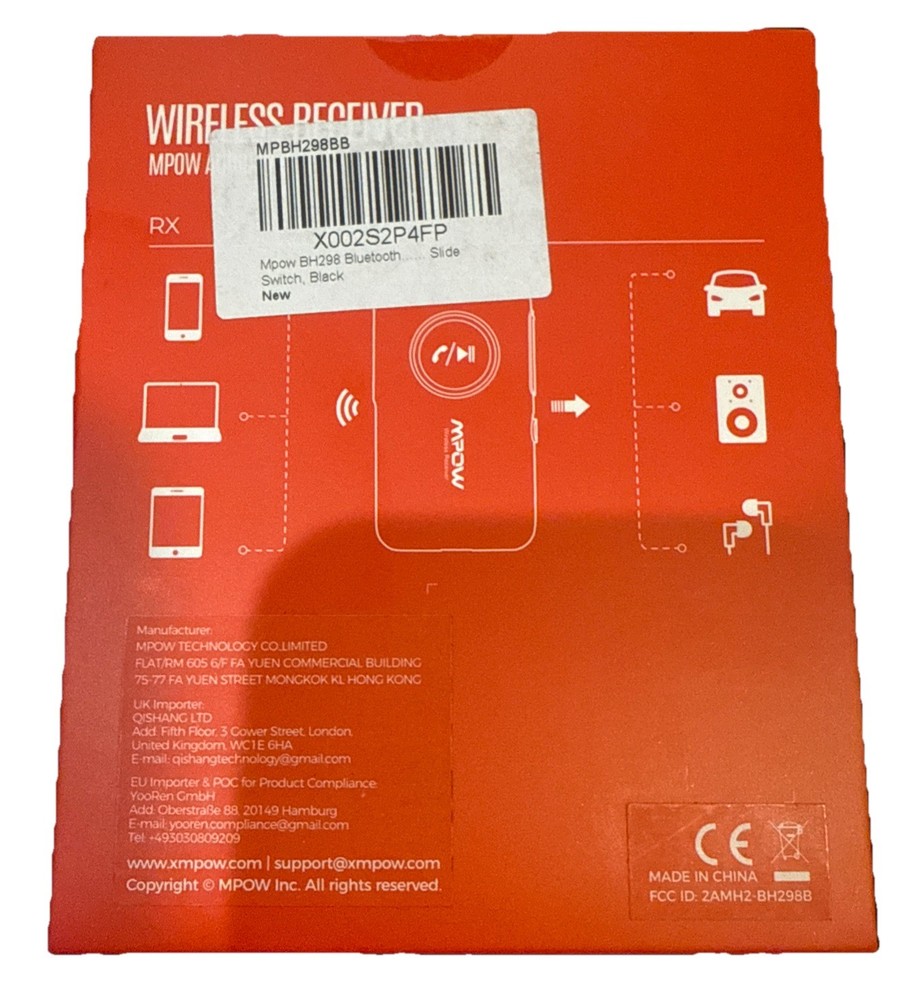 MPOW BH298B Wireless Audio Bluetooth Receiver NEW