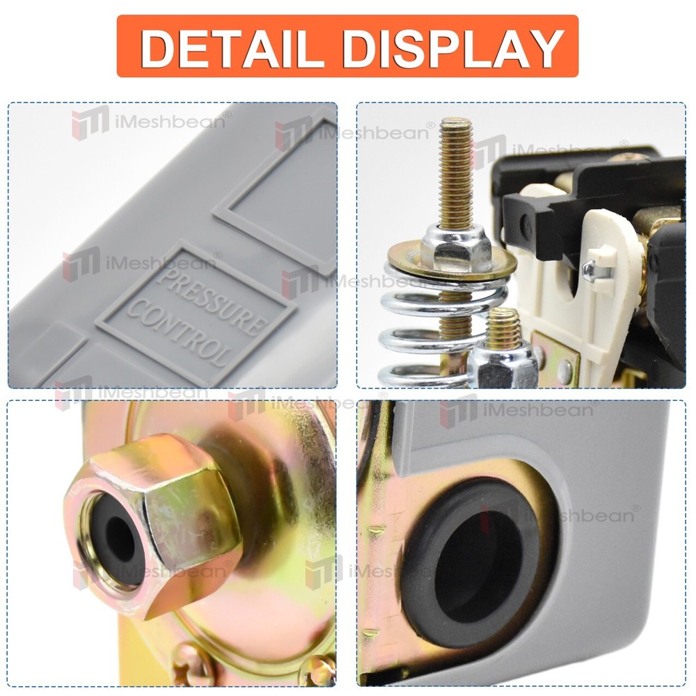 40-60 PSI Well Water Pump Pressure Control Switch Adjustable Double Spring Pole