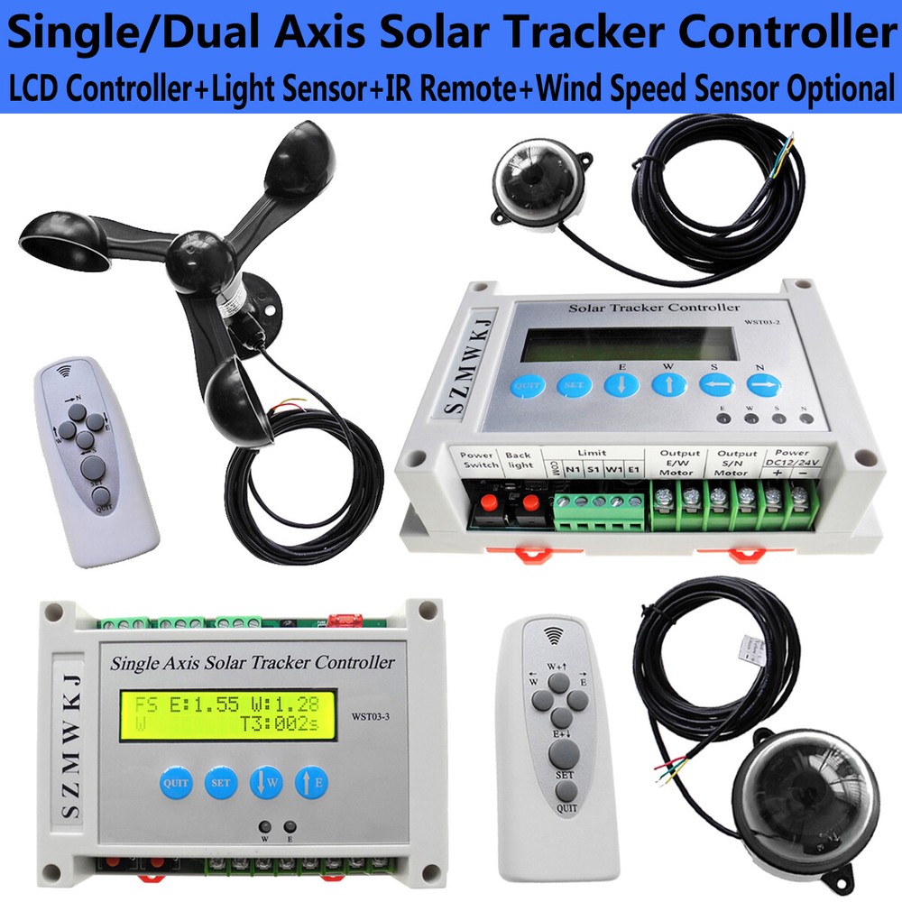 Auto-Tracking LCD Single/Dual Axis PV Solar Panel Tracking Tracker Controller IG