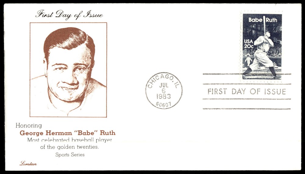 1983 Babe Ruth FDC- Honoring George Herman Ruth LORSTAN Cachet