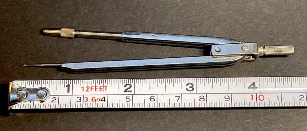 Vintage Metal Drafting Tool Compass Germany 4.5"