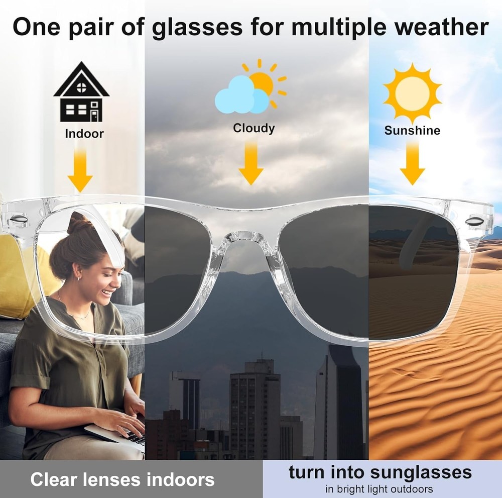 AI Glasses for 165 Languages, Music Function & Automatic Lens Adjustment