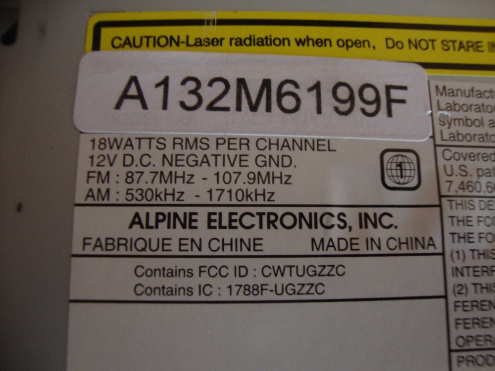 Alpine A132M6199F OEM Head Unit *NOT TESTED*