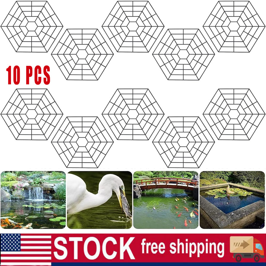 Pond Fish Guard Protector Plastic Floating Grid Protective Cover- 10pcs