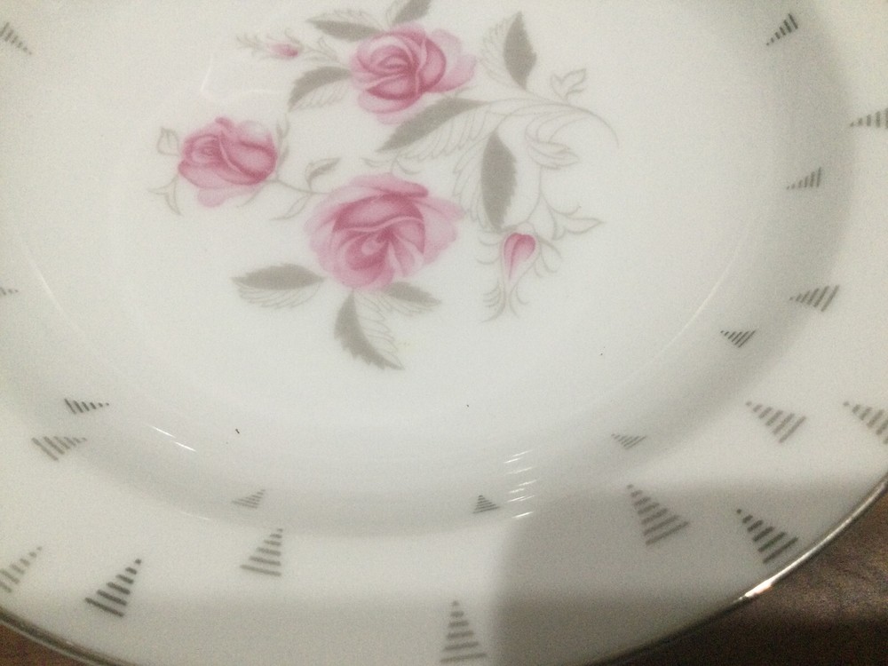 7 pc place setting(s Sango Arcadia pink rose plate bowl cup MORE AVAILABLE MINT