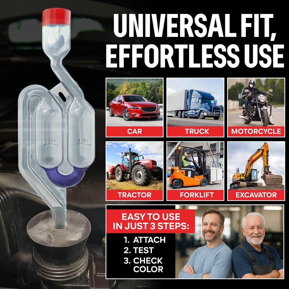 Combustion Leak + Head Gasket Test Kit - Over 100 Tests - Includes 8oz...