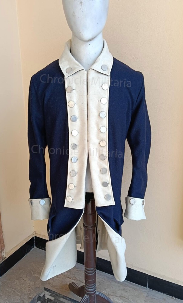 Revolutionary blue regimental coat 18th century coat lined