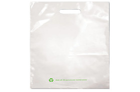 Low-Density White Poly Merchandise Bags, 15" X 19"