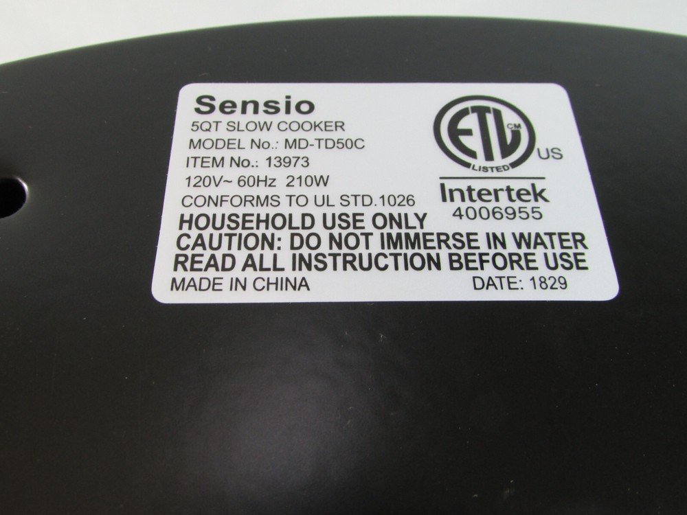 Bella 5 Quart Programmable Stainless Slow Cooker - MD-TD50C - (Replacement Base)