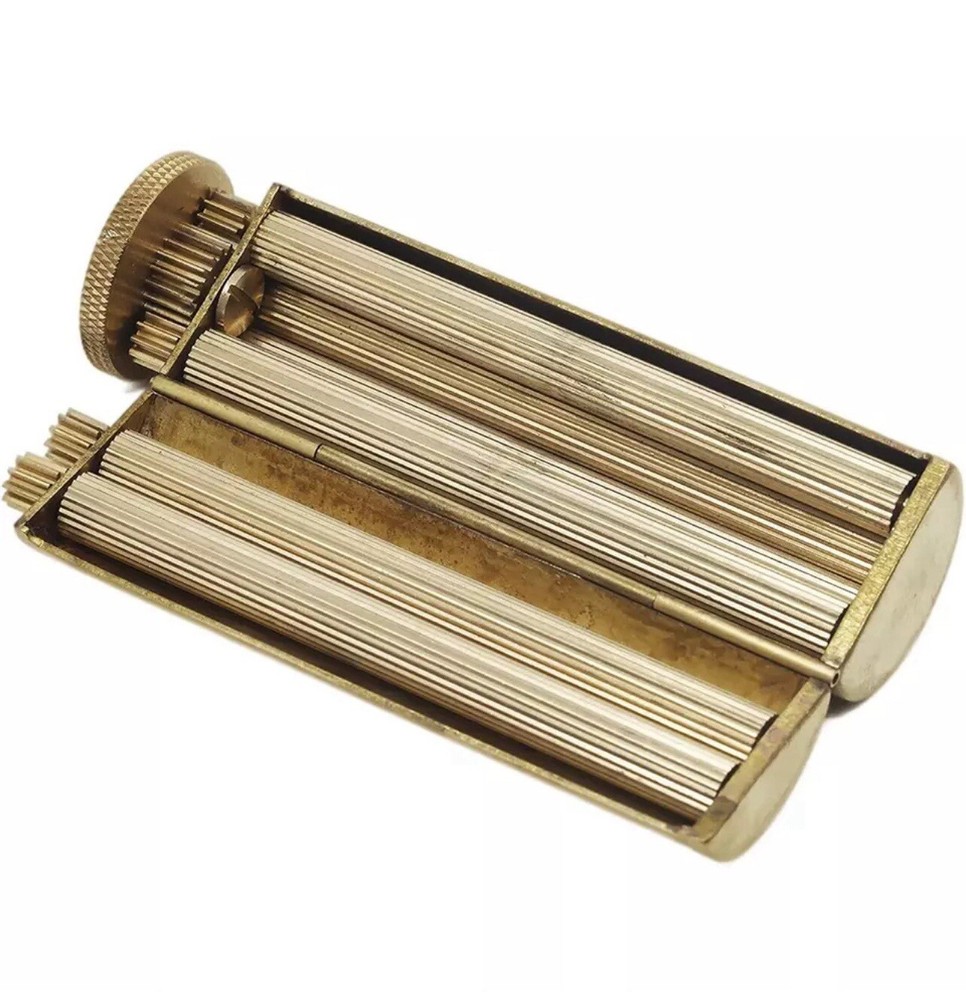 Solid Brass Round Cigarette Rolling Machine Manual Tobacco Roller 70mm Paper