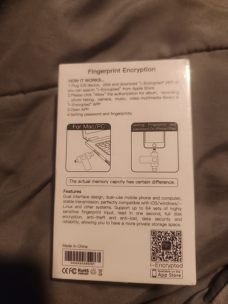 i-encrypted 256gb usb flash disk fpr lightning for mac/pc/iphone/ipad