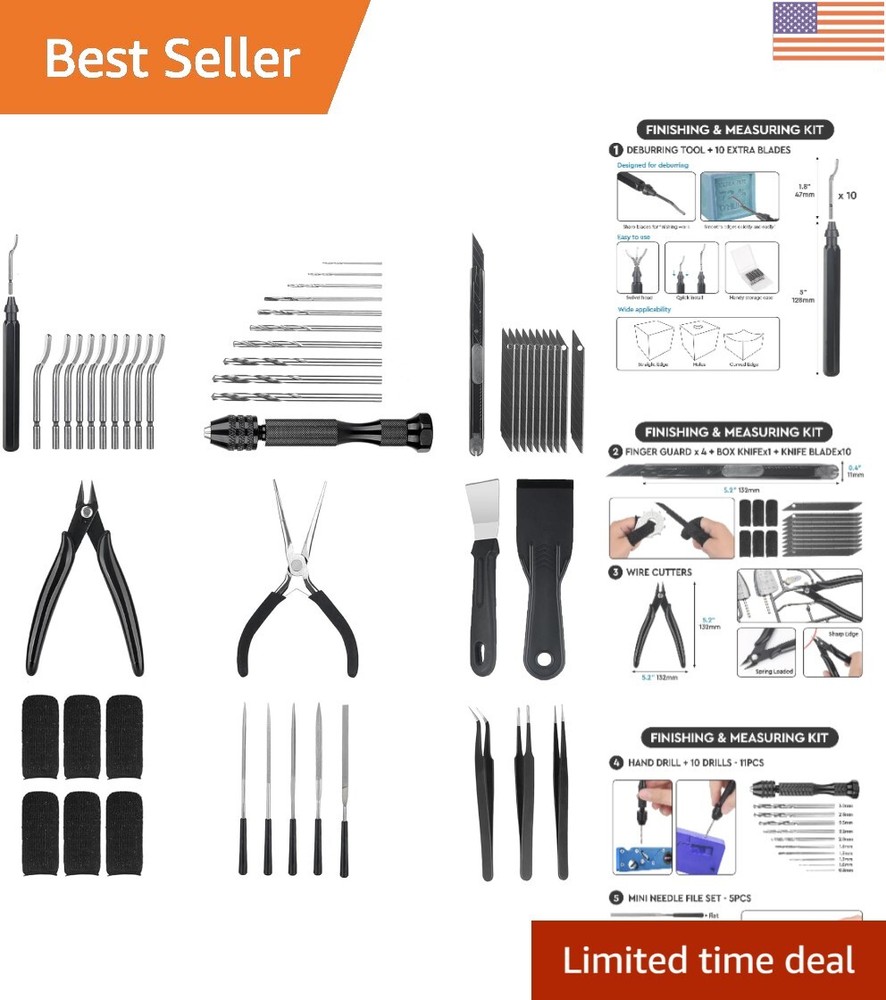 Versatile 50-Piece 3D Printer Tools Set - Includes Wire Cutter & Deburring Tools