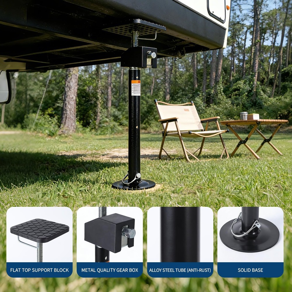 2 Pack RV Slide Out Supports Jack with a Flat Top Support Block Up to 10,000lbs