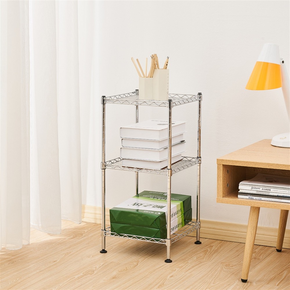 3 Tier Steel Wire Storage Shelving Rack Kitchen Office Garage Tower Wire Shelf
