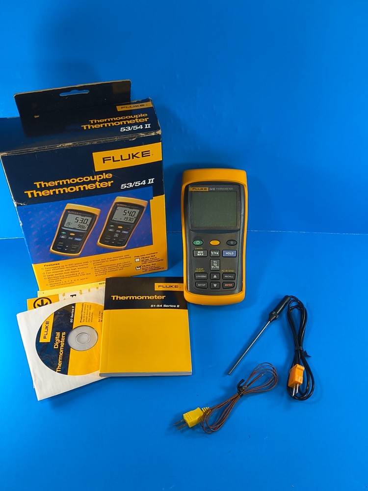 Fluke 54 II B Thermometer, Excellent, Screen Protector, Original Box