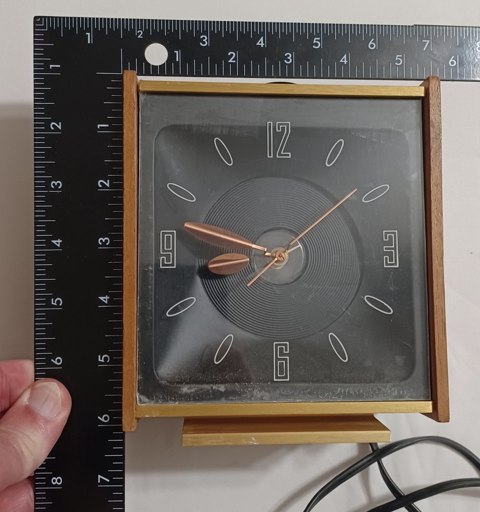 COOL Vintage MCM Electric Desk Clock w/Projected Ceiling Display, Running *READ*