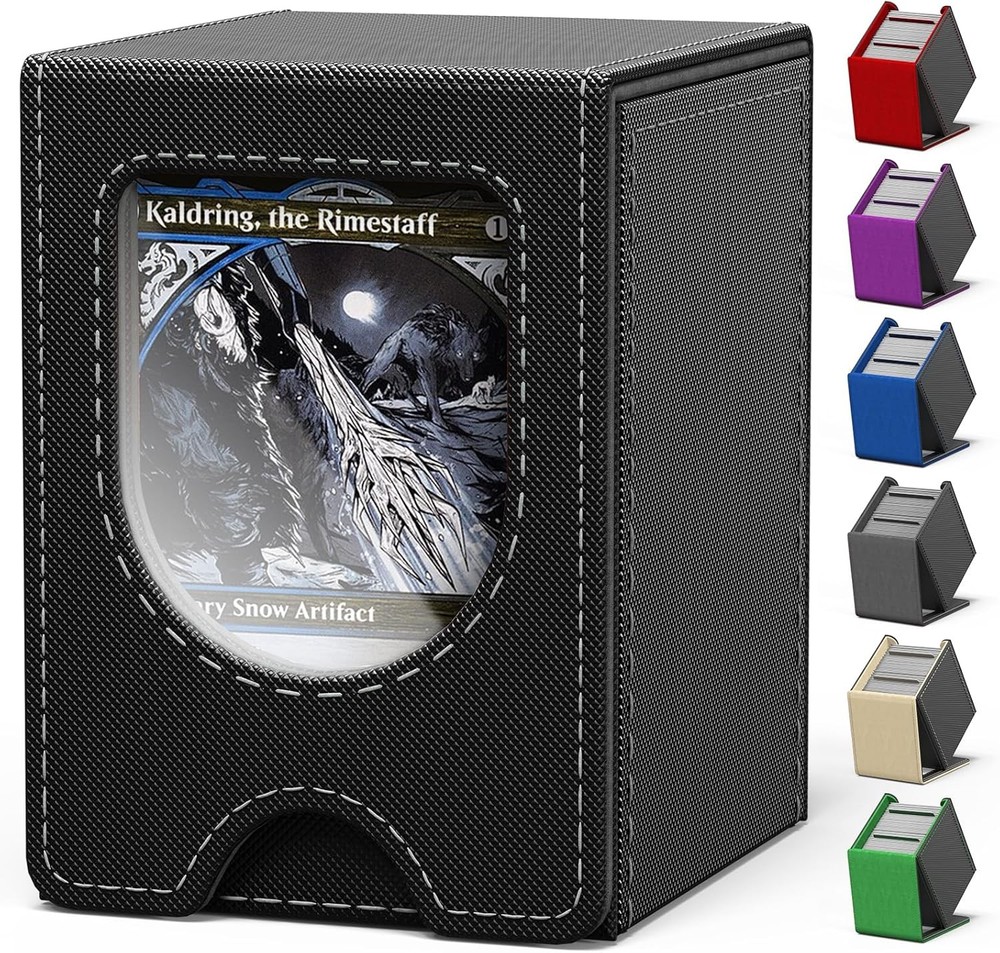 Card Deck Box for MTG Commander, Card Case Holds 100+ Double-Sleeved Cards, Magi