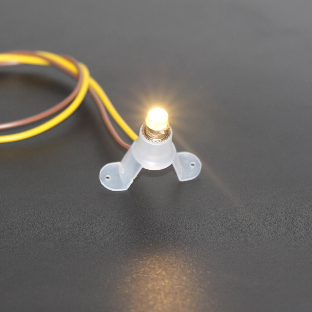 10pcs Warm White 5mm LED Screw Bulb E5 E5.5 12V HO TT N Scale E501