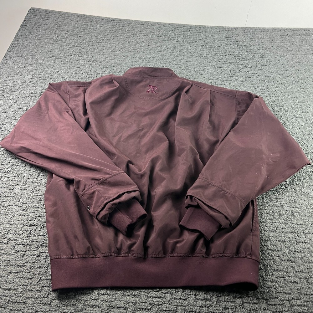 Zero Restriction Jacket Mens L Burgundy Red Windbreaker Golf Outerwear Pullover