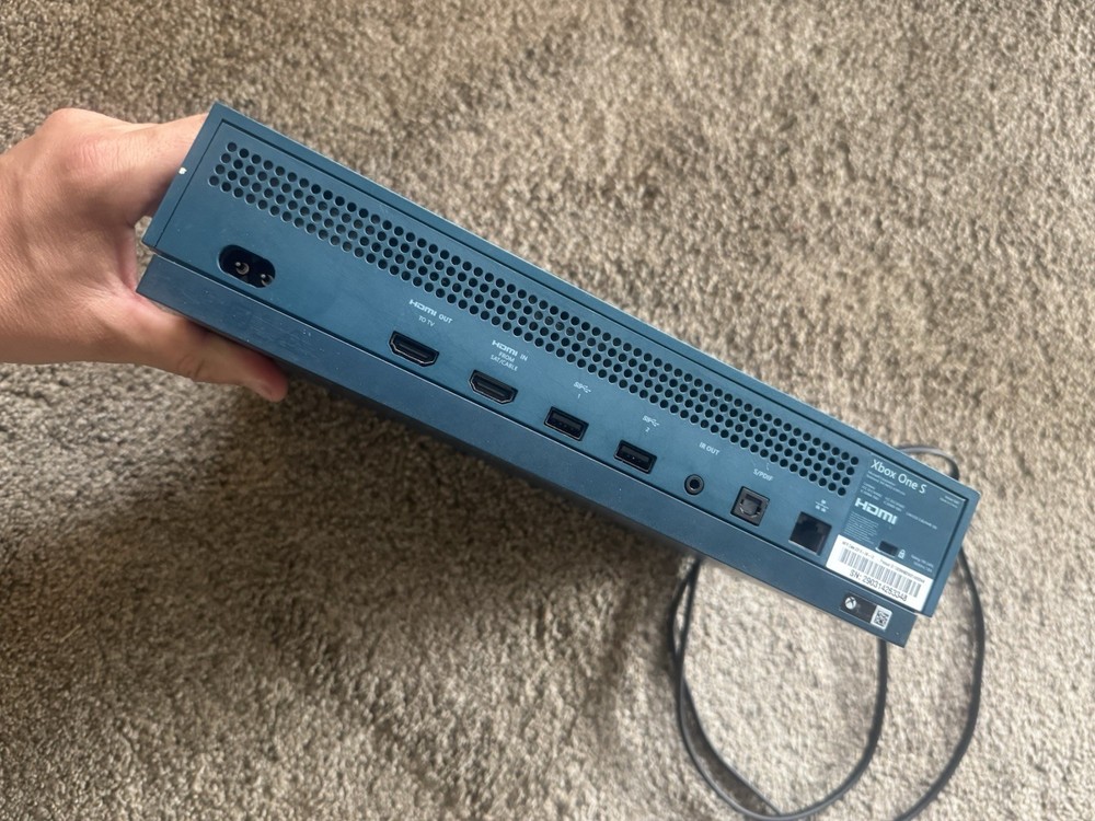 Microsoft Xbox One S Console Only And Power Cord Working Deep Blue Teal
