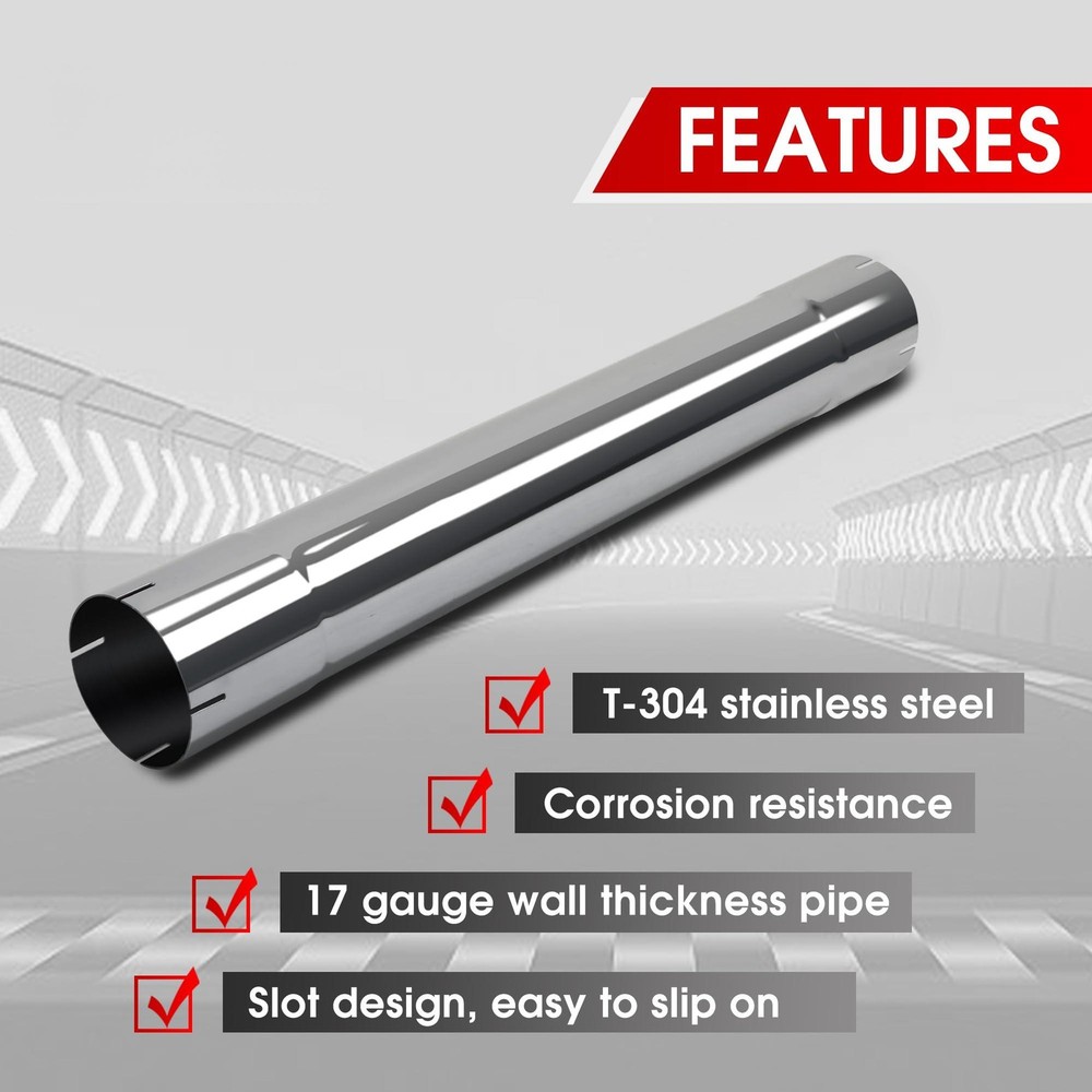 T304 SS 4" Muffler Delete / Replacement Straight Exhaust Pipe 30"