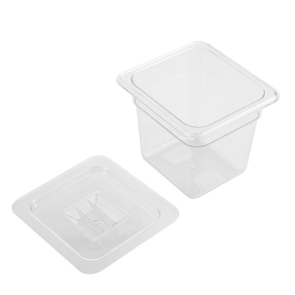 8pcs Large Capacity PC 1/6 Food Pan Rectangular Food Storage Container -40-212℉