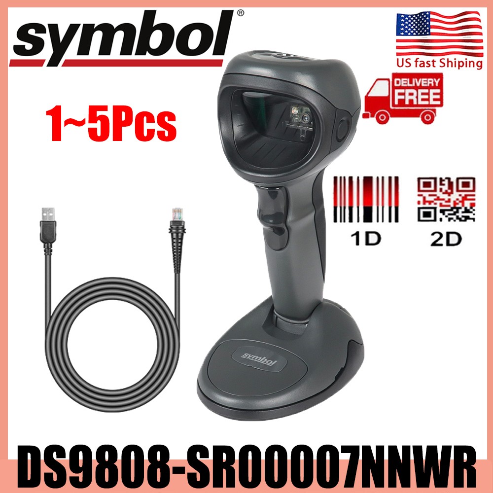 Symbol DS9808-SR00007NNWR 1D 2D Barcode Scanner Reader With USB Cable 1-5PCS