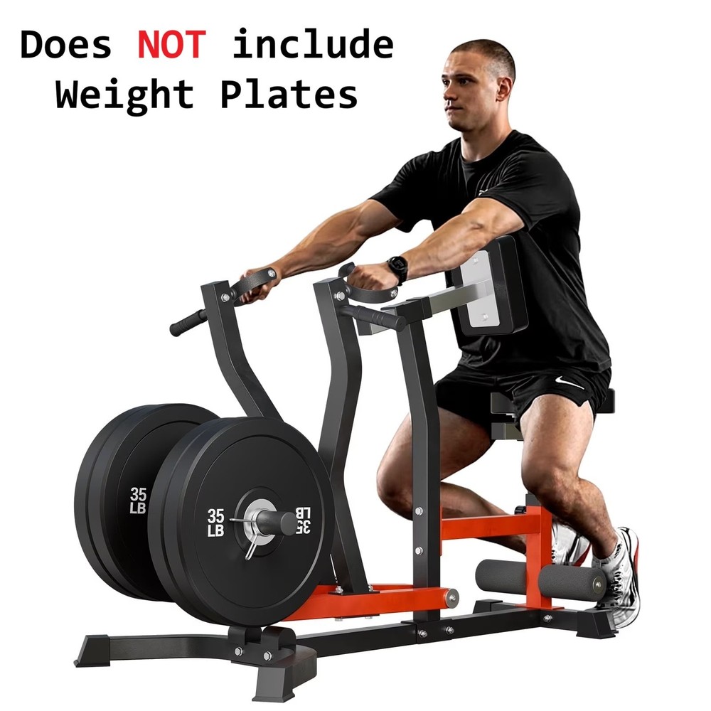 Seated Row Machine Lat Back Exercise Machine Adjustable Plate Loaded Home Gym