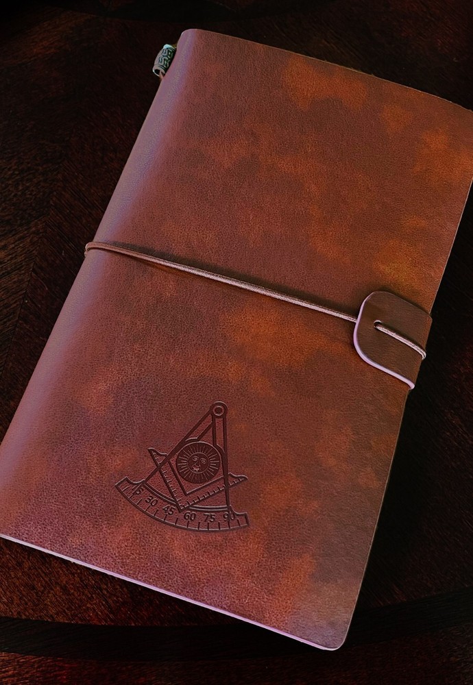 Past Master Masonic Leather Journal