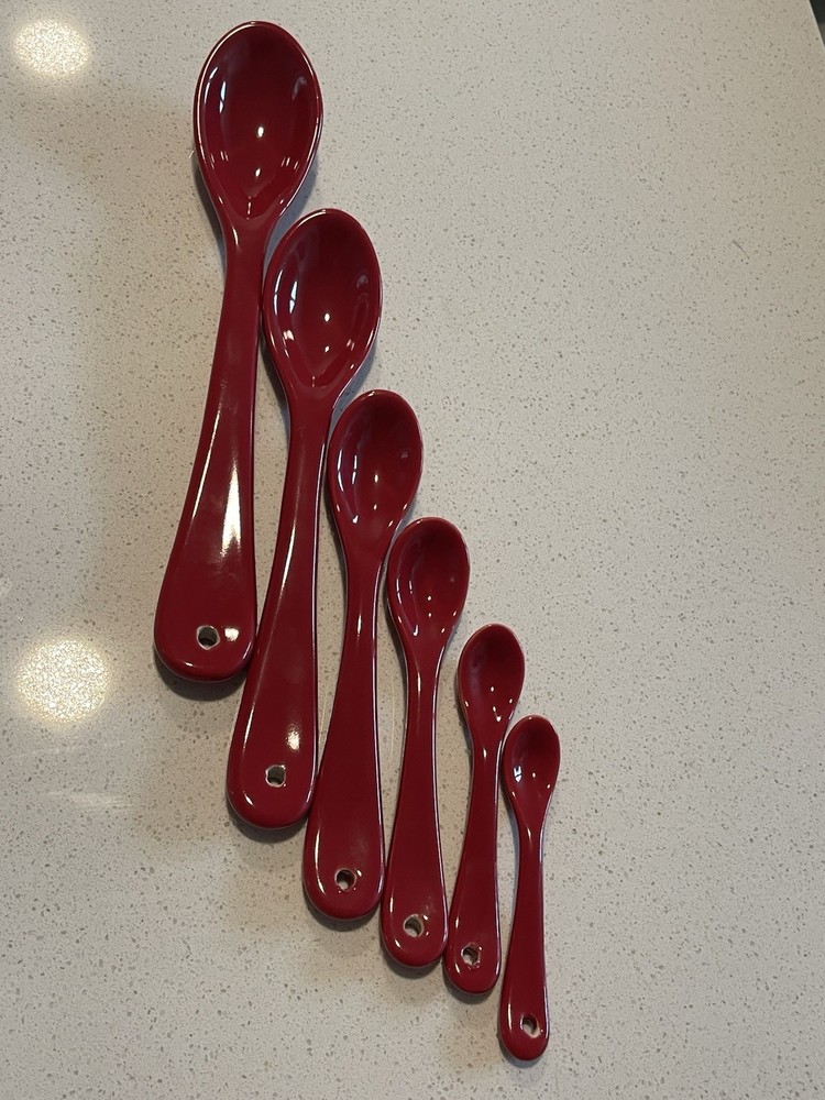 6 Ceramic Chili Red Measuring Spoon