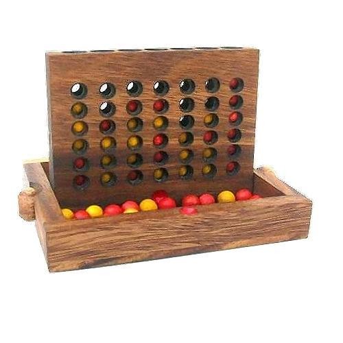 Four In A Row  - Wooden Strategy Game