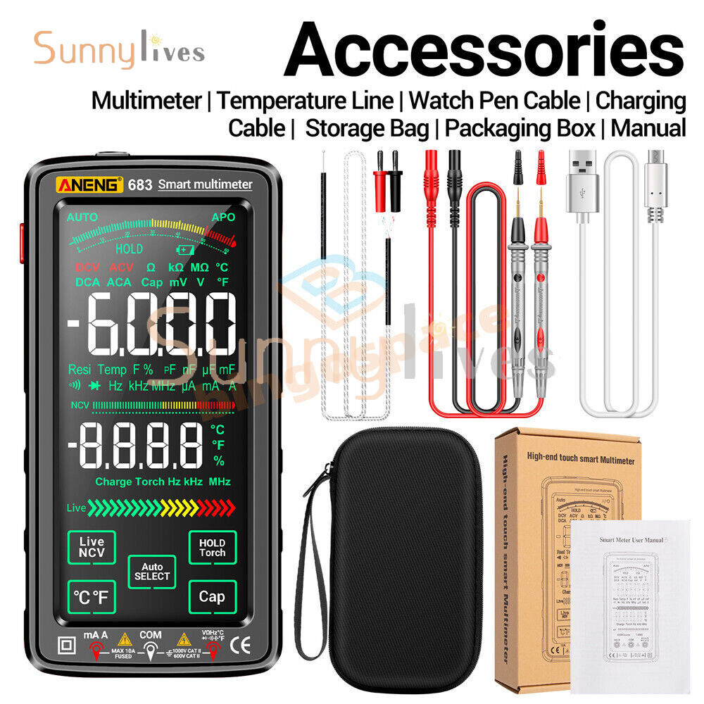 ANENG 683 682 681 Smart Digital Multimeter AC/DC Capacitance Meter Diode Tester