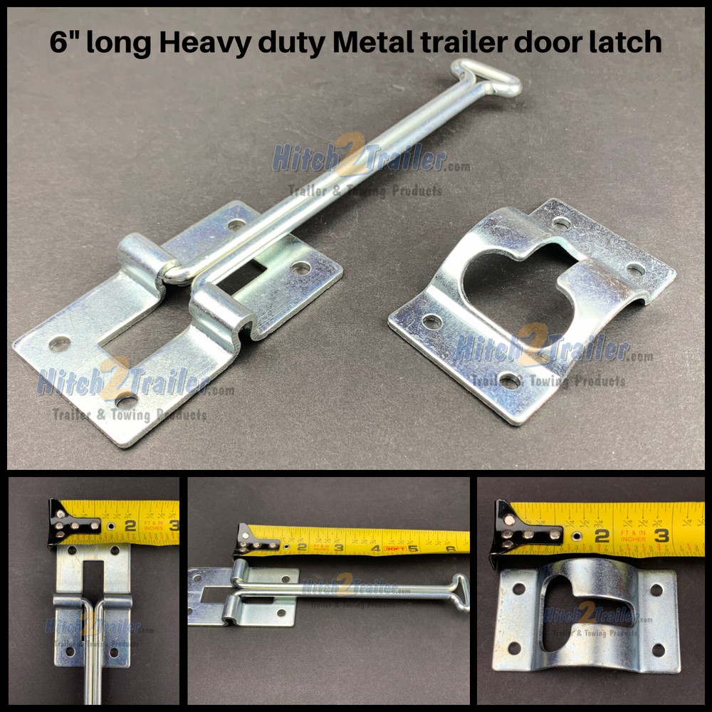 (1) Trailer Camper RV HD 6" Door Hold Back Trailer Side Door Metal Hook Latch