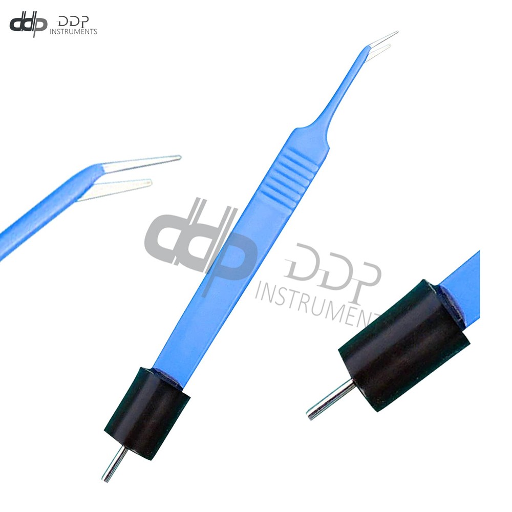 Bipolar Iris Forceps Angled Foot Activated ReUsable Electrosurgical EL-020