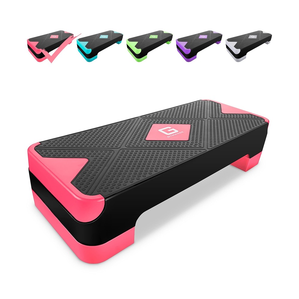 GYMMAGE Adjustable Workout Aerobic Stepper, Aerobic Exercise Step Platform wi...