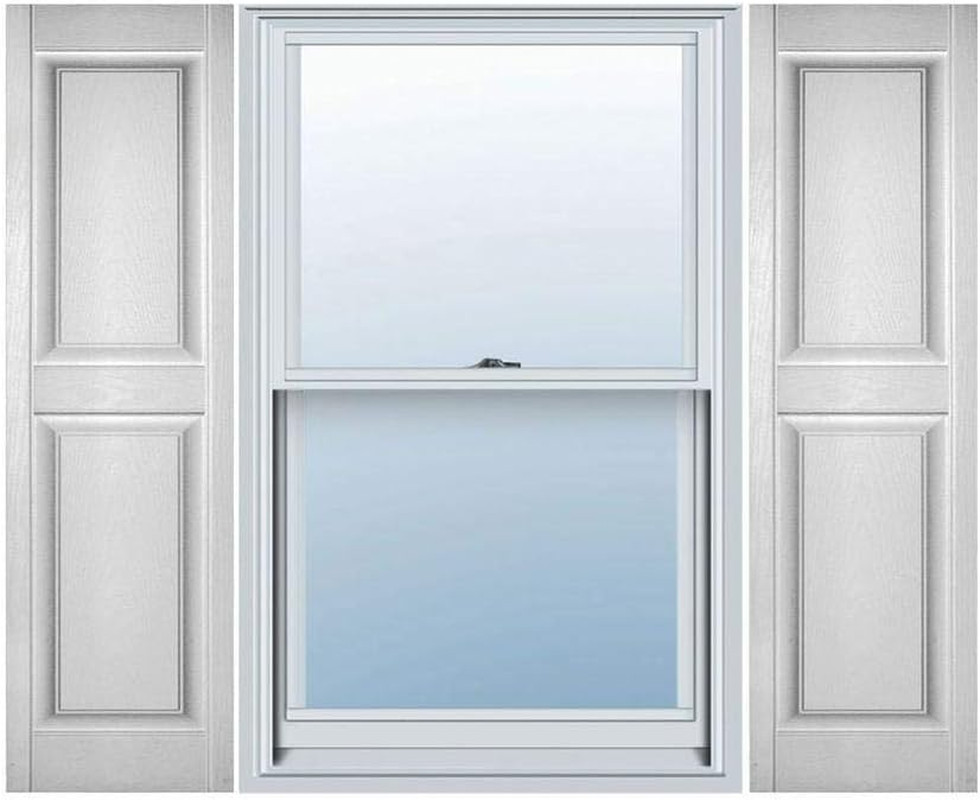 Custom White Raised Panel Shutters - 14.5"W x 36"H (Pair)