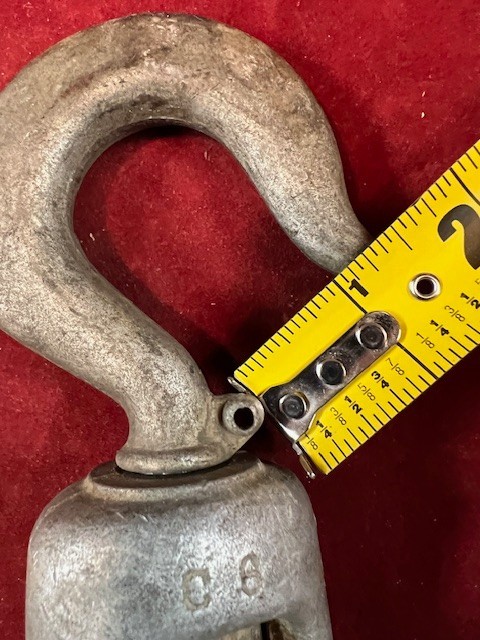 Vintage Crosby-Laughlin cast swivel Hook Pulley