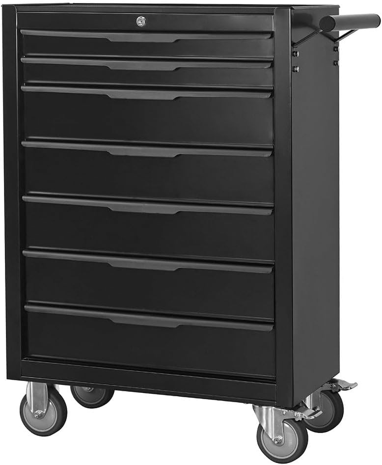 7-Drawer Rolling Tool Chest, Roll Around Storage Organizer Tool Cart with Wheels