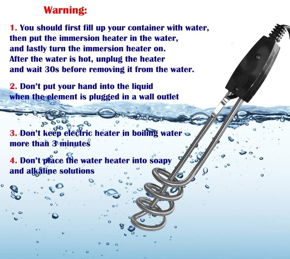 1000W 110V Portable Electric Immersion Water Heater Element Bucket Boiler A4