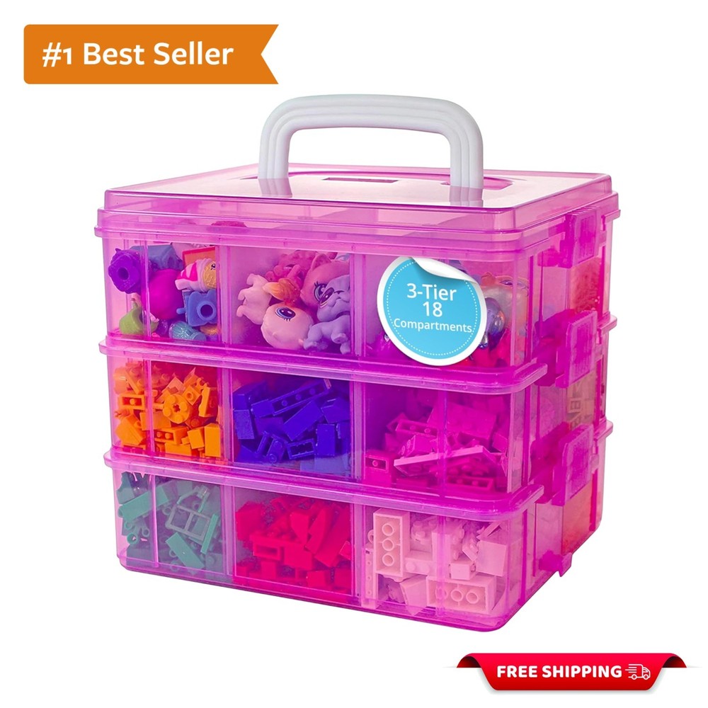 Lightweight and Customizable Bead Organizer with 18 Easy-Access Compartments
