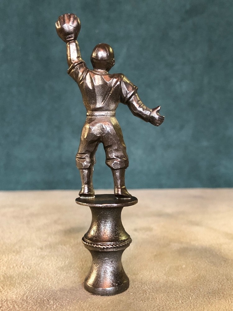 Baseball Player Catching Ball Pipe Tamper, Solid Fine Pewter
